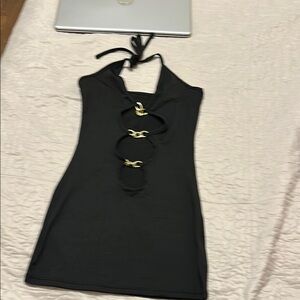 Elegant Black Halter Dress